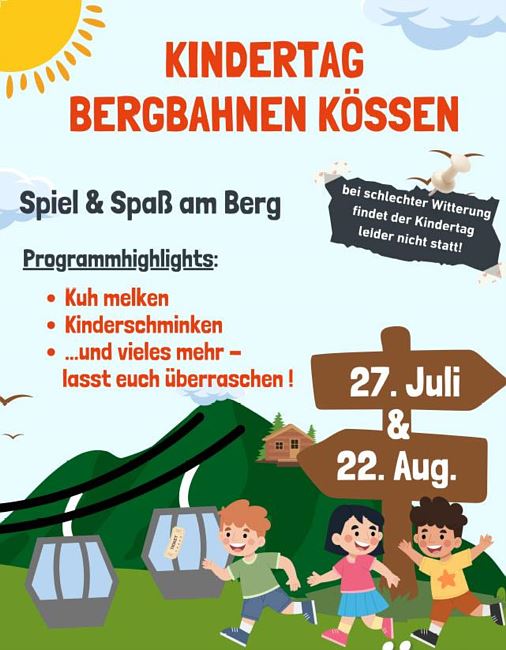 Children's day at the cable car in Kössen